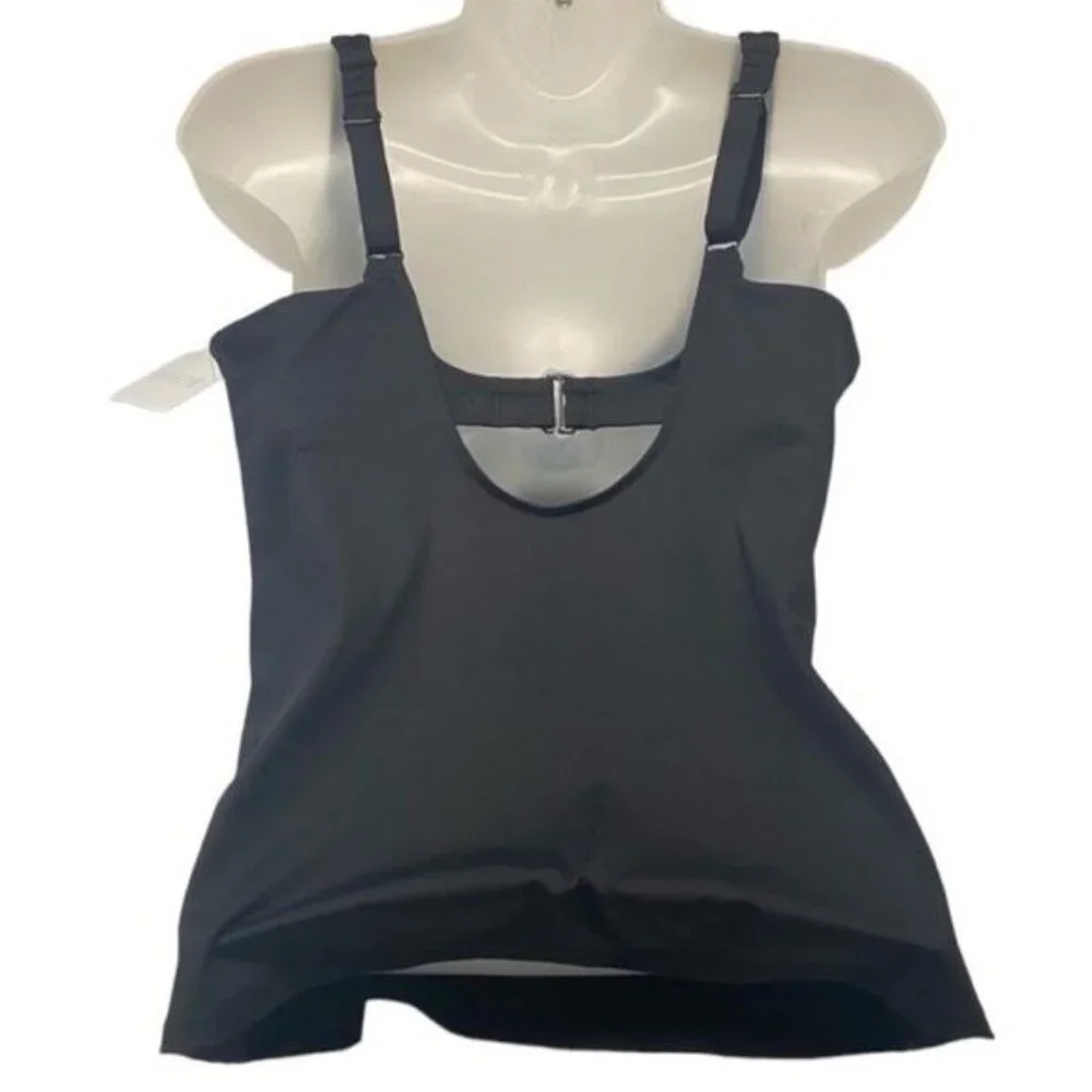 Athleta Bondi Bra Cup Tankini Swim Tank Black UPF 50+ Beach Vacation 36‎ B/C New